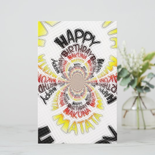 Happy Birthday just Hakuna Matata Gifts Design Art (Standing Front)