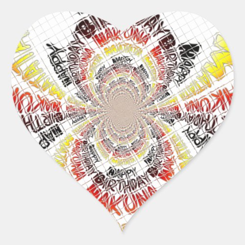 Happy Birthday just Hakuna Matata Gifts Design Art Heart Sticker