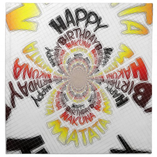 Happy Birthday just Hakuna Matata Gifts Design Art Napkin