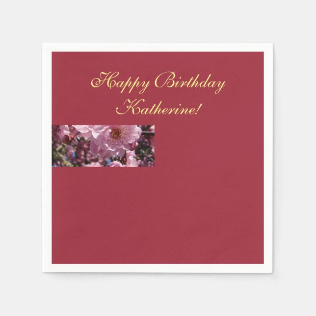Happy Birthday Katherine Birthdays Parties napkins (Front)
