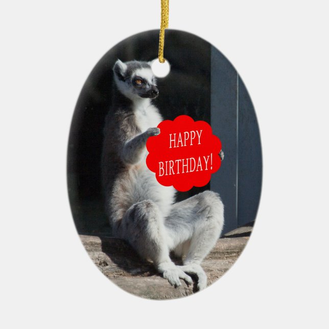 Happy Birthday Katta Ceramic Ornament (Front)