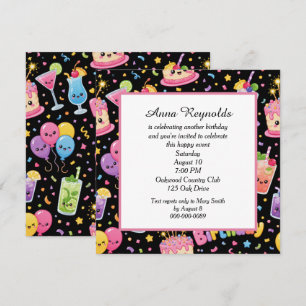 Happy Birthday Kawaii Art Party Invitation