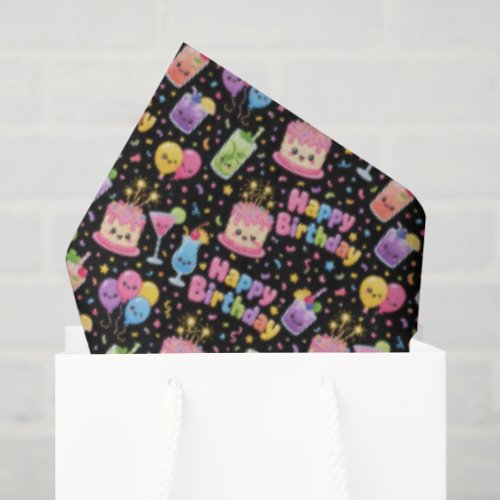 Happy Birthday Kawaii Art Party Tissue Paper