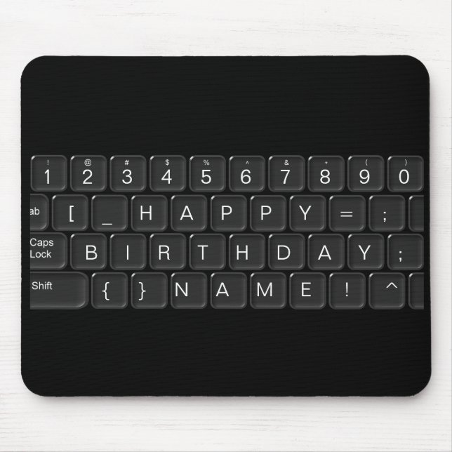 "Happy Birthday" keyboard Mouse Pad (Front)