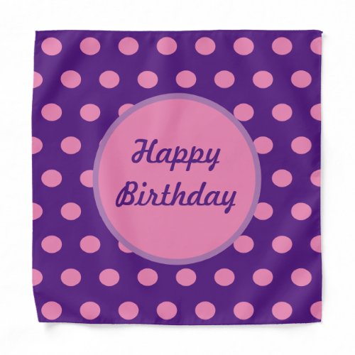 Happy Birthday Kids Bandana Purple  Pink