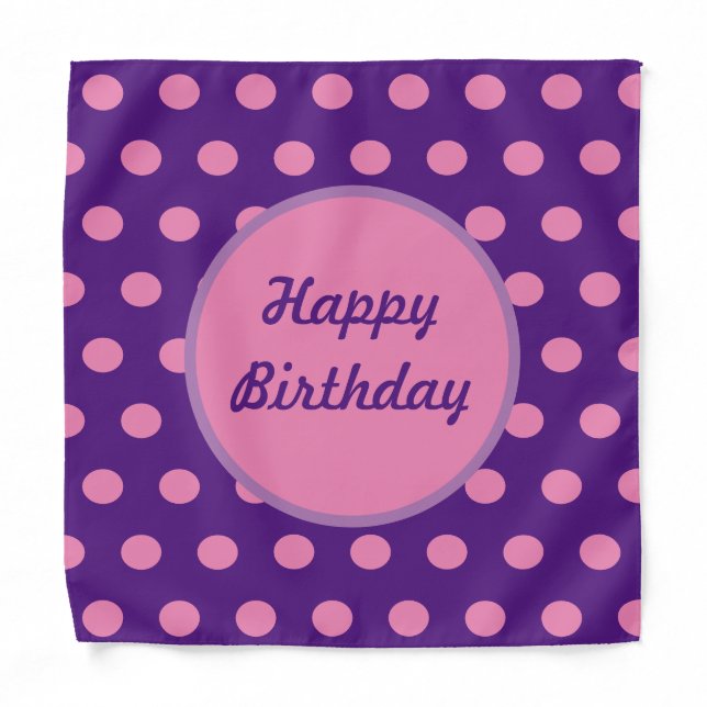Happy Birthday Kids Bandana (Purple & Pink) (Front)