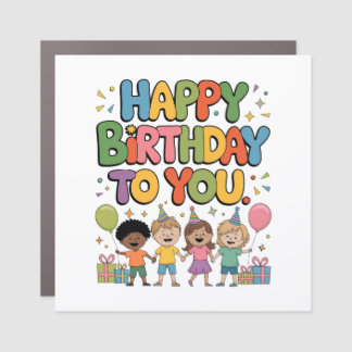 Happy Birthday Kids Car Magnet