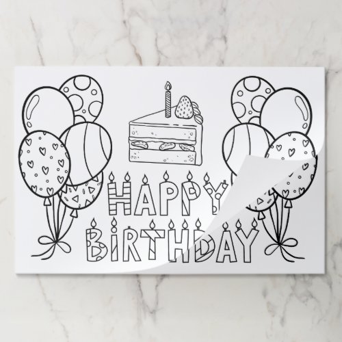 Happy Birthday Kids Coloring Page Paper Pad