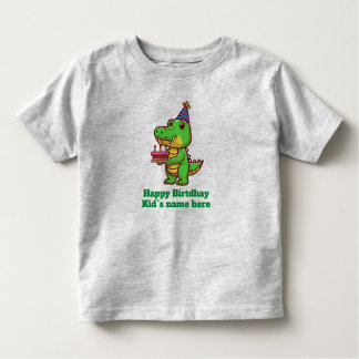 Happy birthday kids crocodile birthday cake gift toddler t-shirt