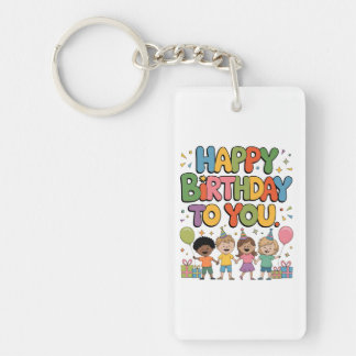 Happy Birthday Kids Keychain