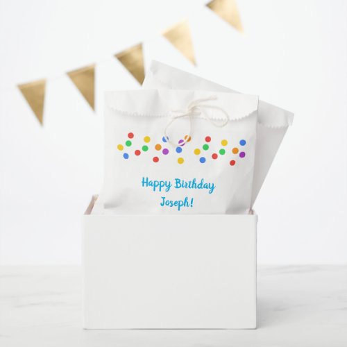 Happy Birthday Kids Party Colorful Confetti Dots Favor Bag