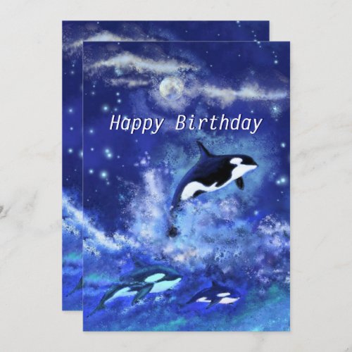 Happy Birthday _ Killer Whales on Full Moon