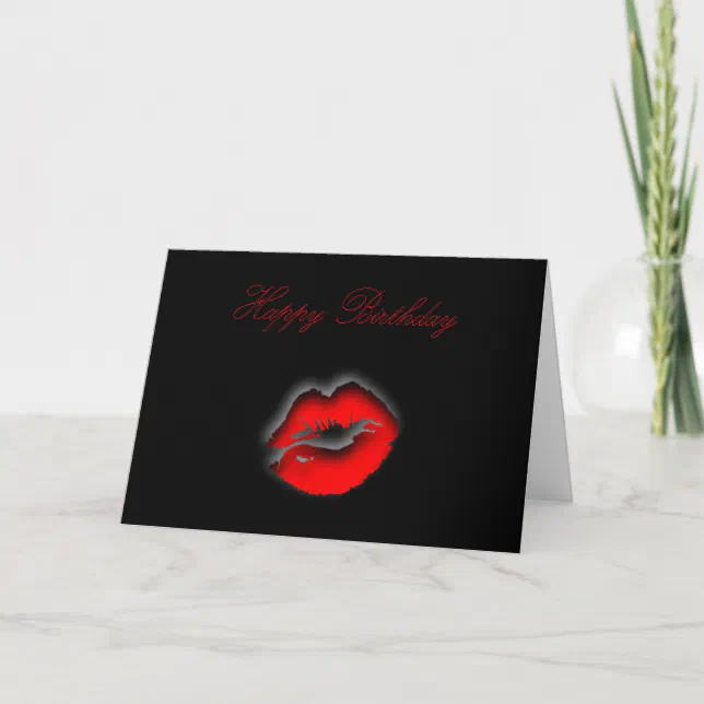 Happy Birthday kiss lips romantic Birthday Card | Zazzle