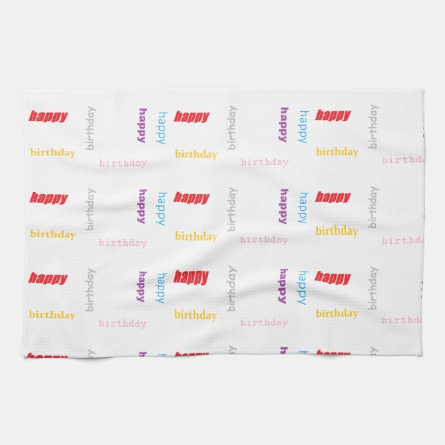Happy birthday kitchen towel (Horizontal)