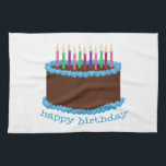 Happy Birthday Kitchen Towel<br><div class="desc">Happy Birthday to you! A special candle covered cake to celebrate the special day.</div>