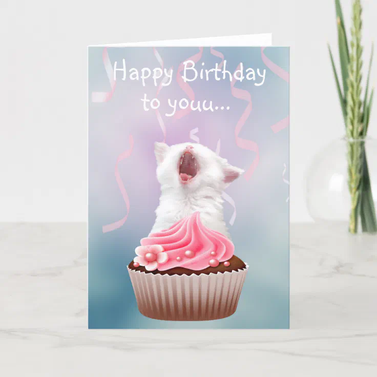 Happy Birthday kitten Card | Zazzle