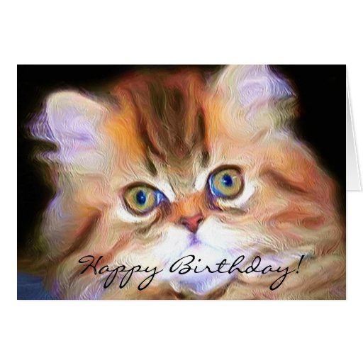 Happy Birthday Kitten greeting card | Zazzle