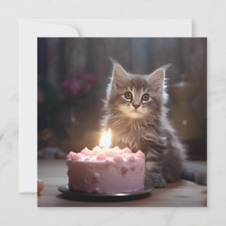 Happy Birthday Kitten Invitation