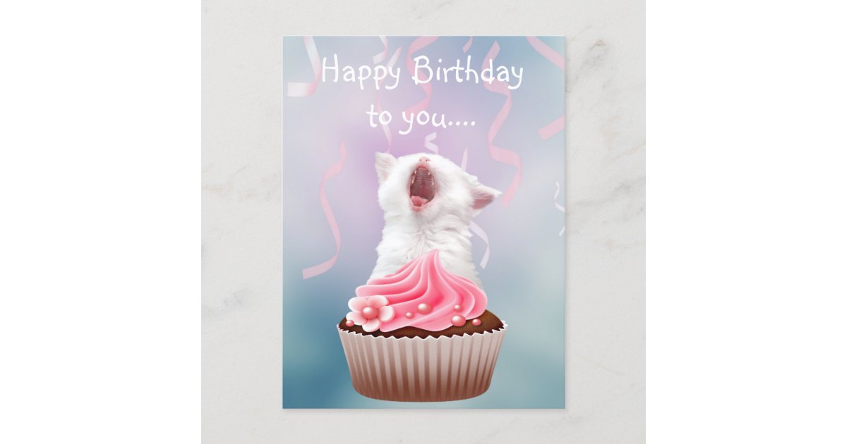 Happy Birthday kitten Postcard | Zazzle