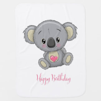Happy Birthday Koala Baby Blanket