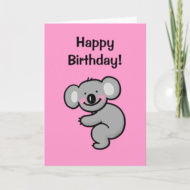 Happy birthday (koala bear) card (Front)