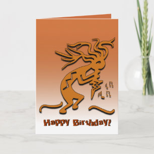 Happy Birthday Kokopelli Musician Notes Custom