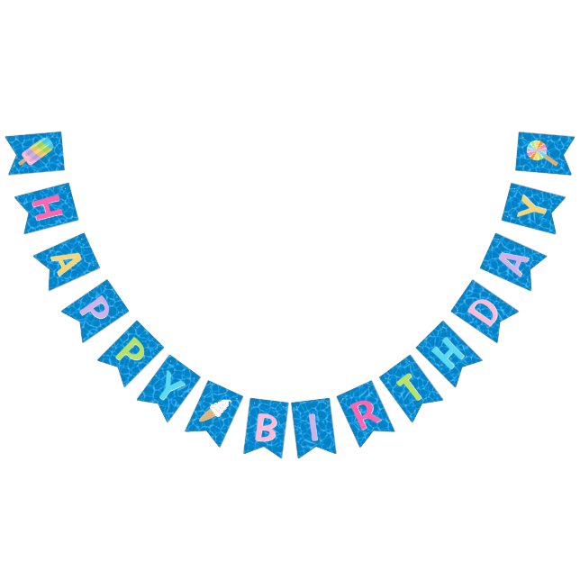 Happy Birthday l Pool Party l Dessert Bunting Flags (All)