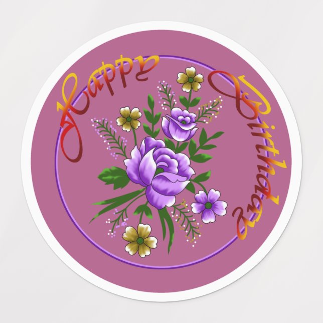 happy birthday labels (Design 1)