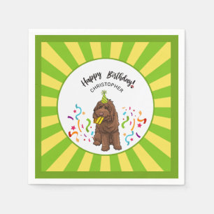 Happy Birthday Labradoodle Custom Party Napkins