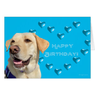 Happy Birthday Labrador Dog Hearts, Adorable Cards