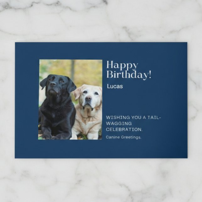 Happy Birthday Labrador Friends Greeting Card (A tail-wagging wish for a special birthday.)