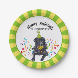 Happy Birthday Labrador Retriever Dog Party Paper Plates
