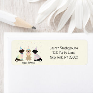 Happy Birthday Labrador Retriever Dogs Label