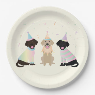 Happy Birthday Labrador Retriever Dogs Paper Plates