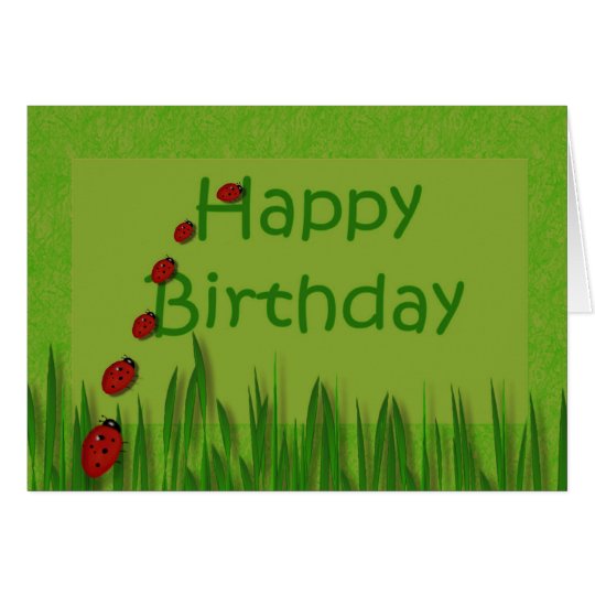 Happy Birthday Lady Bugs Card | Zazzle