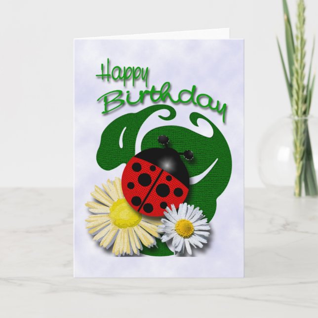 Happy Birthday Ladybug Card (Front)