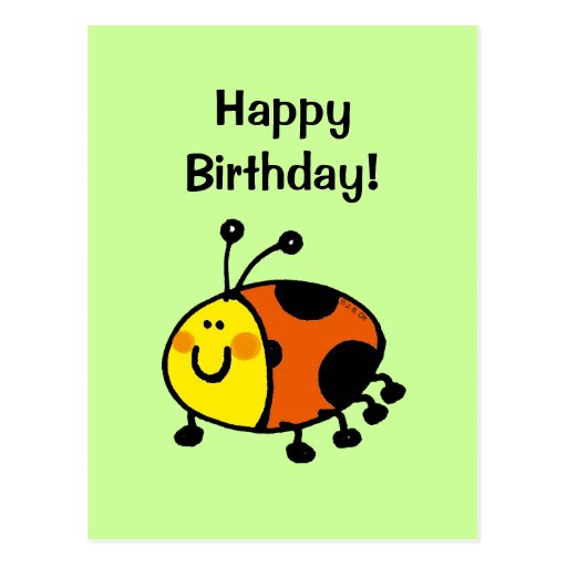Happy birthday! (ladybug) postcard | Zazzle