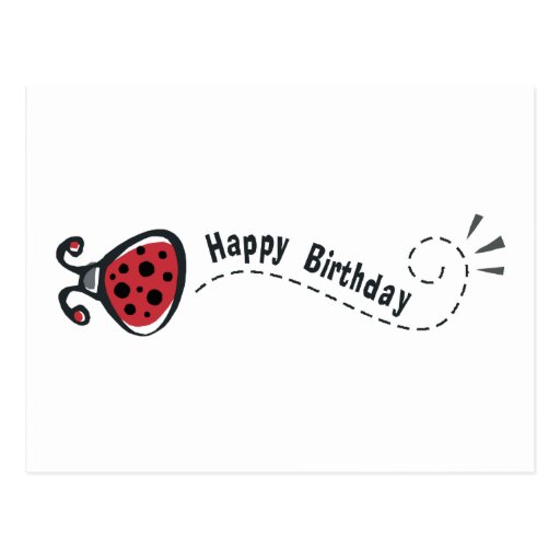 Happy Birthday Ladybug Postcard | Zazzle