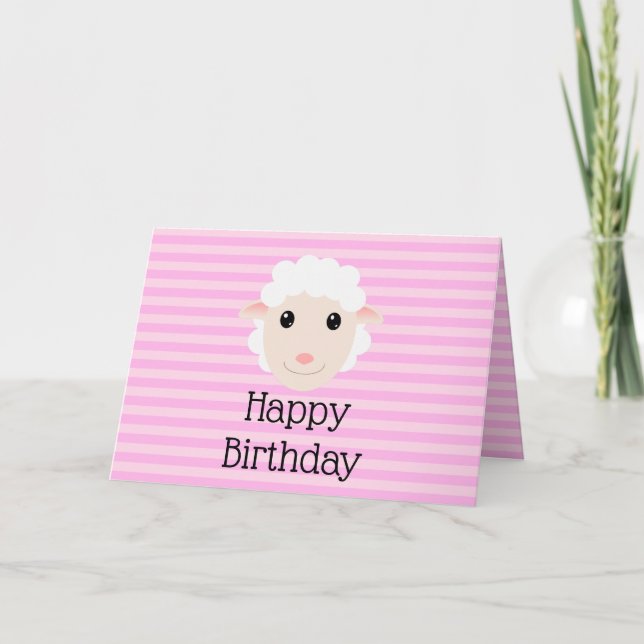 Happy Birthday Lamb Card (Front)