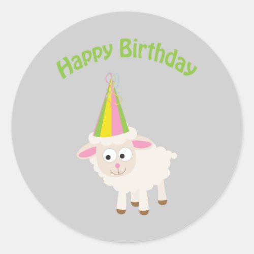 Happy birthday Lamb Classic Round Sticker
