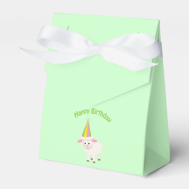 Happy birthday Lamb Favor Boxes (Front Side)