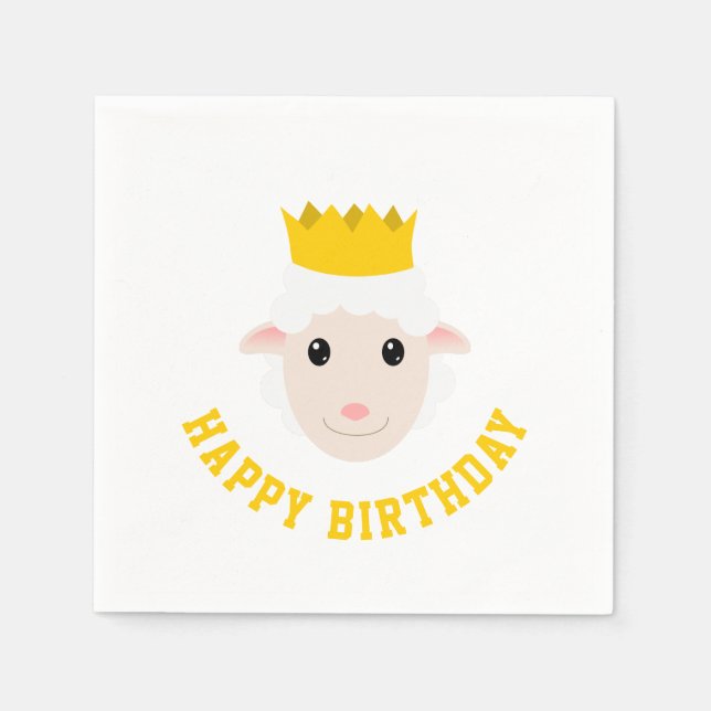 Happy Birthday Lamb Napkins (Front)