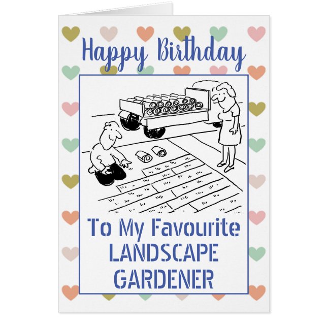 Happy Birthday Landscape Gardener Cards (Front)
