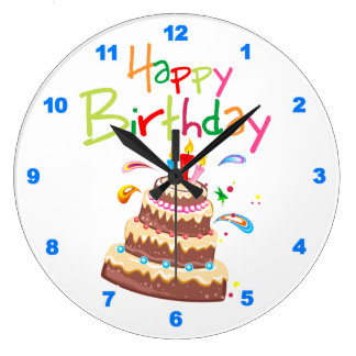 Happy Birthday Wall Clocks | Zazzle