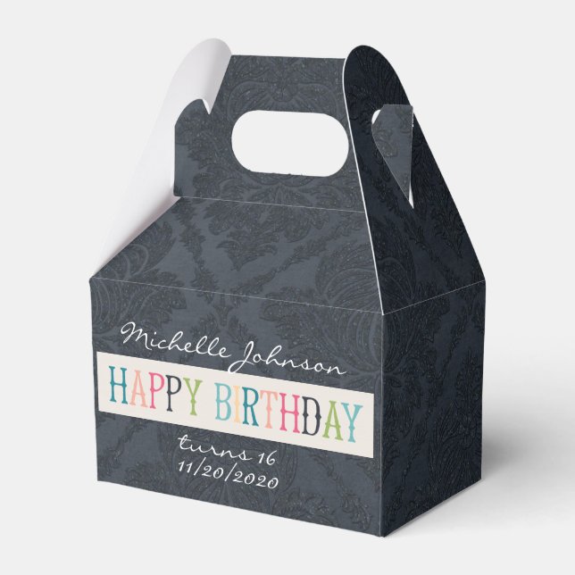 Happy Birthday Large Favor Boxes (Front Side)