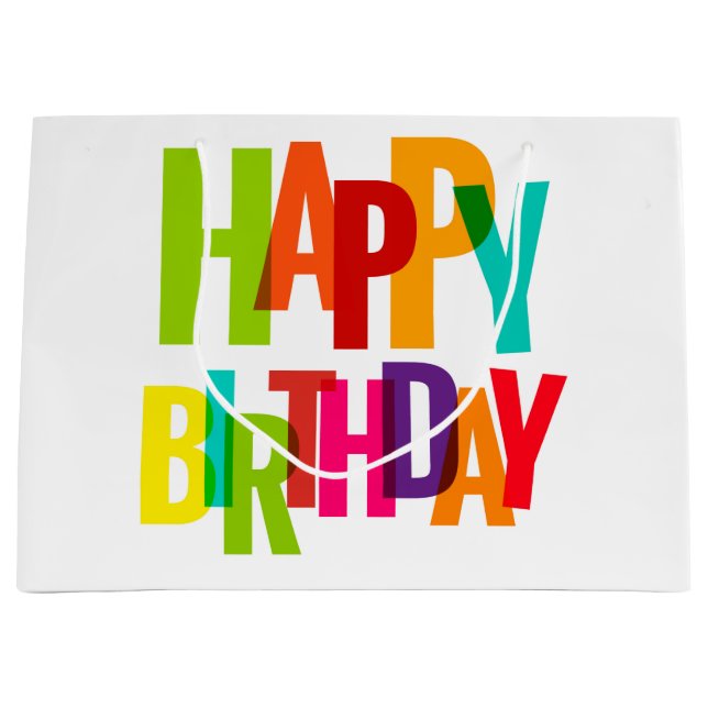 Happy Birthday Large Gift Bag (Front)
