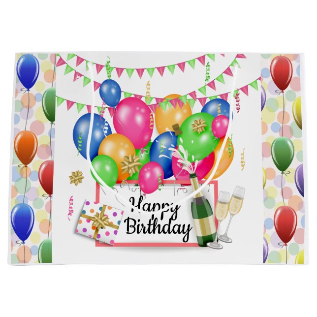 Happy Birthday Large Gift Bag (Front)