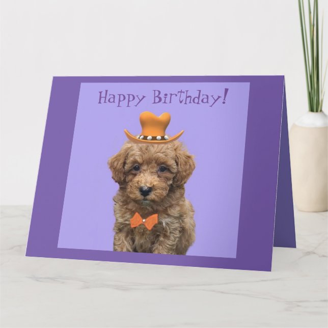 "Happy Birthday" large Personalize Dog Pet  Card (Front)
