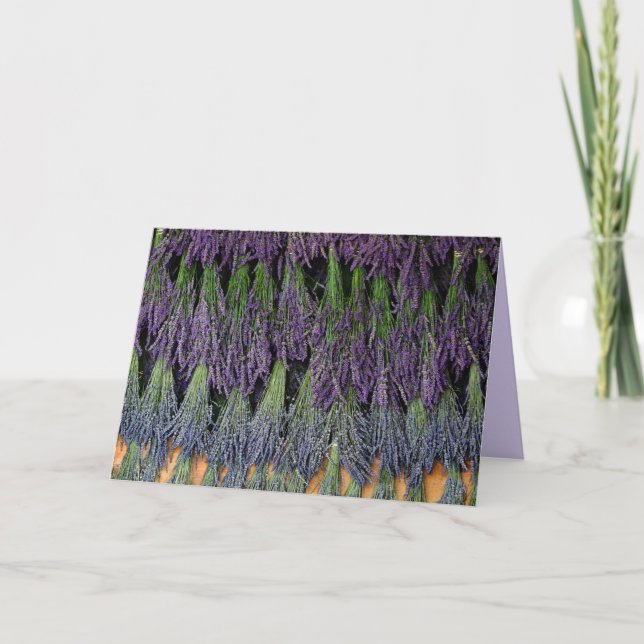 Happy Birthday Lavender on Drying Rack Card (Front)