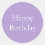 Happy Birthday Lavender Purple Custom Color 2025 Classic Round Sticker